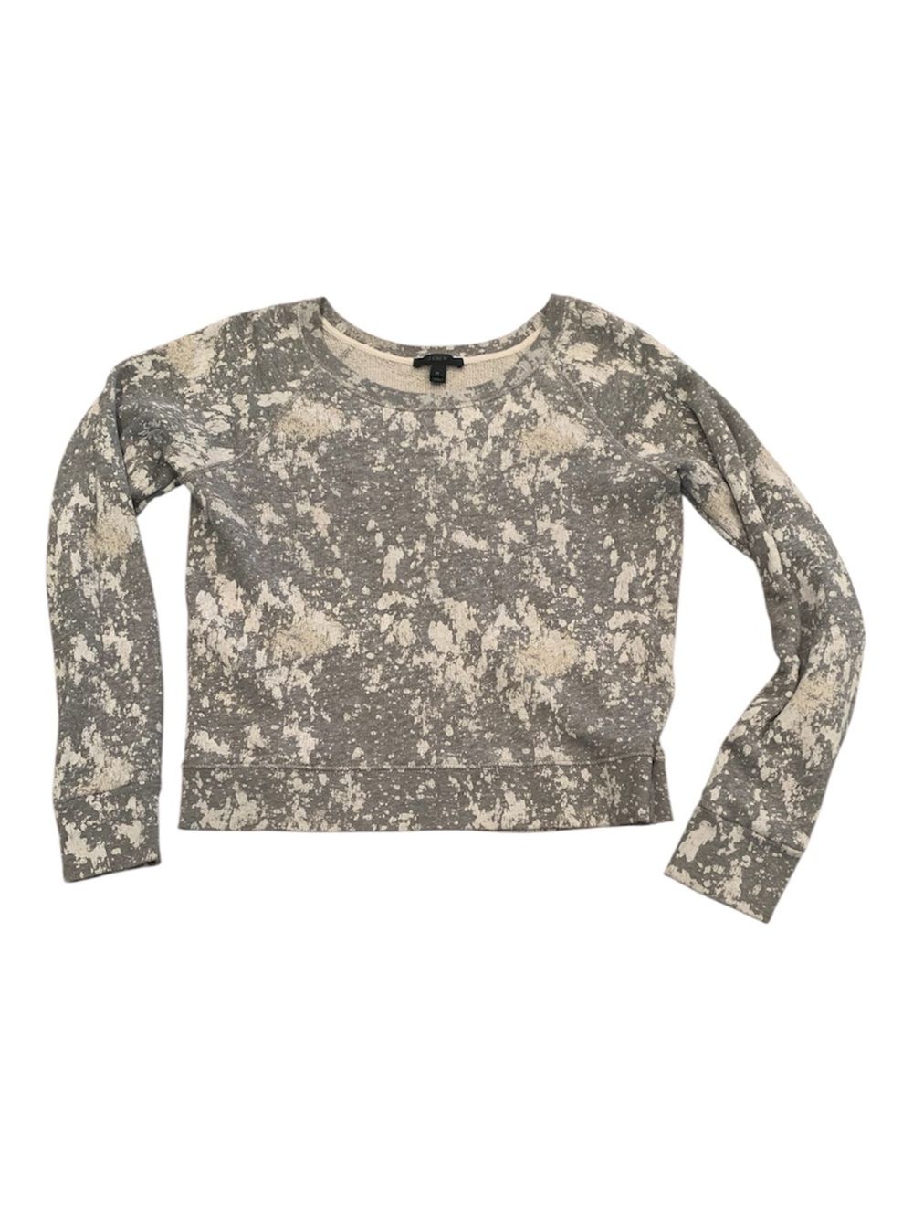 J. Crew Gray and Cream Splatter Pullover Sweatshirt